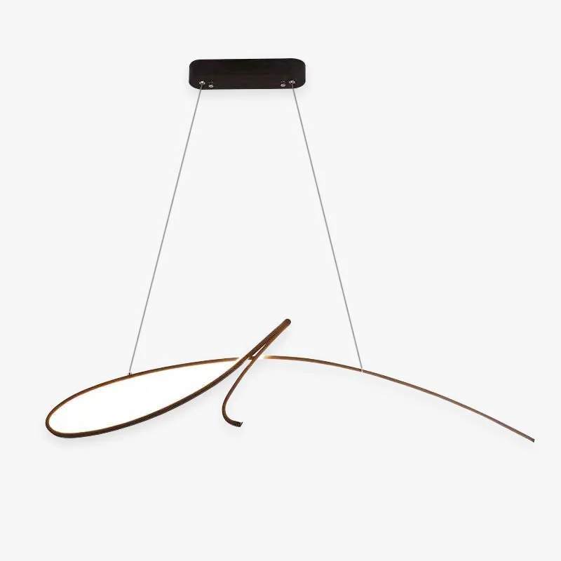 Natural Pendant Light Irregular-curved Modern Metal Black Gold Restaurant Fine