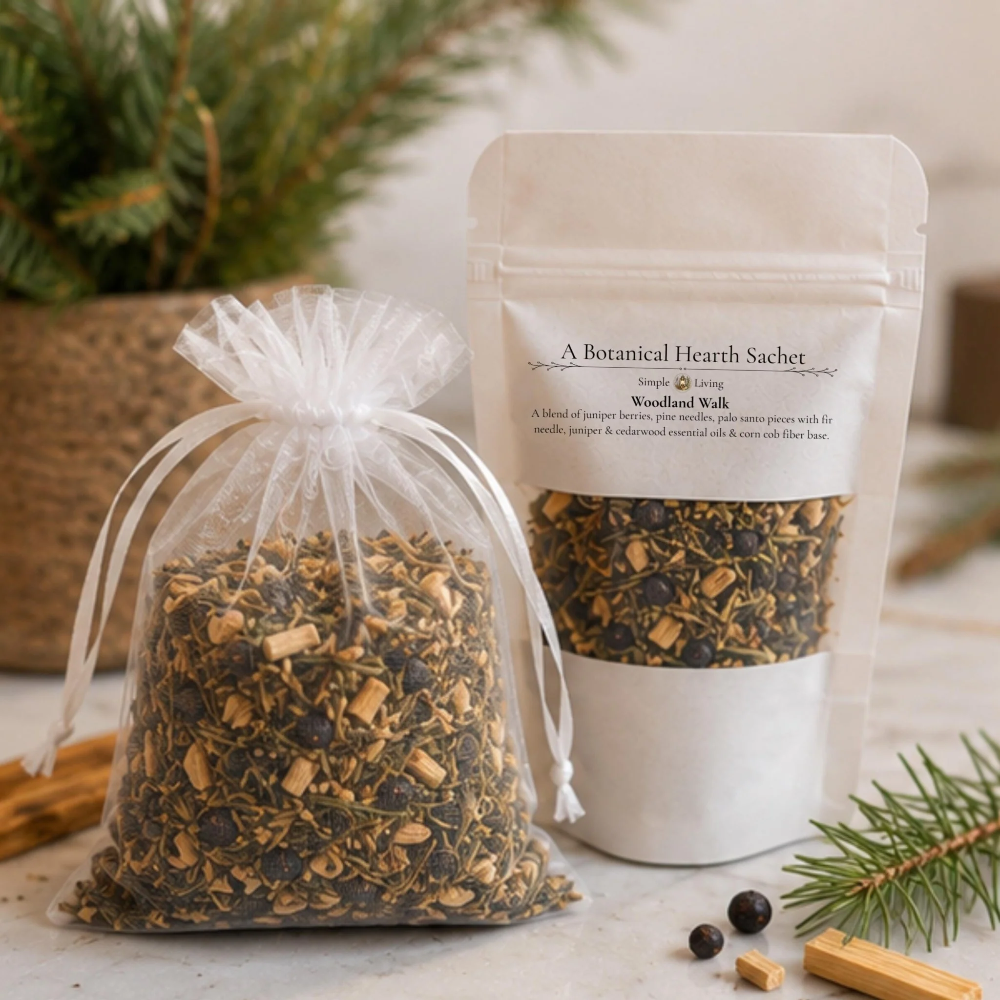 Reliable Woodland Walk Sachet Pine Juniper Aroma Pouch Botanical Drawer Freshener Herbal Home Fragrance Eco-Friendly