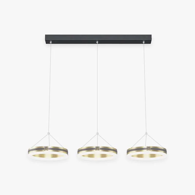 Next-Generation Raheel Nordic Ring Metal 3 Light Pendant Light Black Gold Fine Crafted