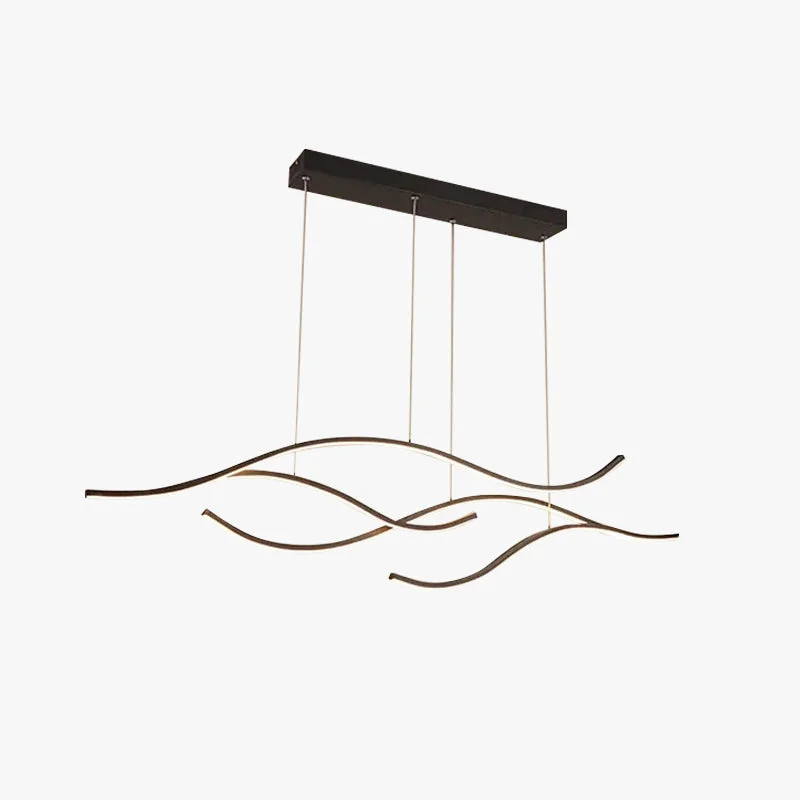Refined Pendant Light Multi-Curved Black Gold Metal Green
