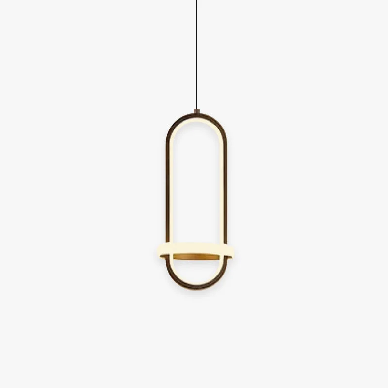 Organic Nyla Modern Minimalist LED Ring Pendant Light Black Gold Fine