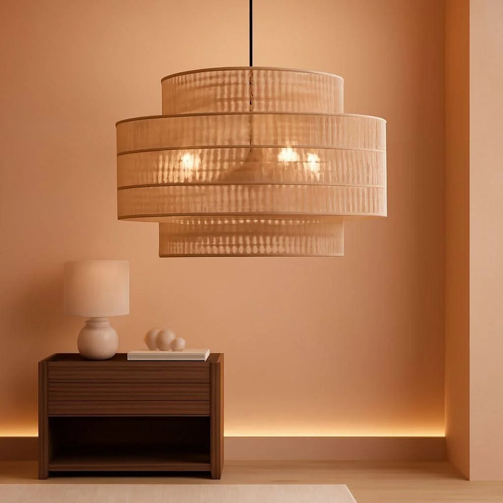 Environmentally Friendly 24 Inch Bohemian Handwoven Rattan Chandelier 6 Light High-Quality