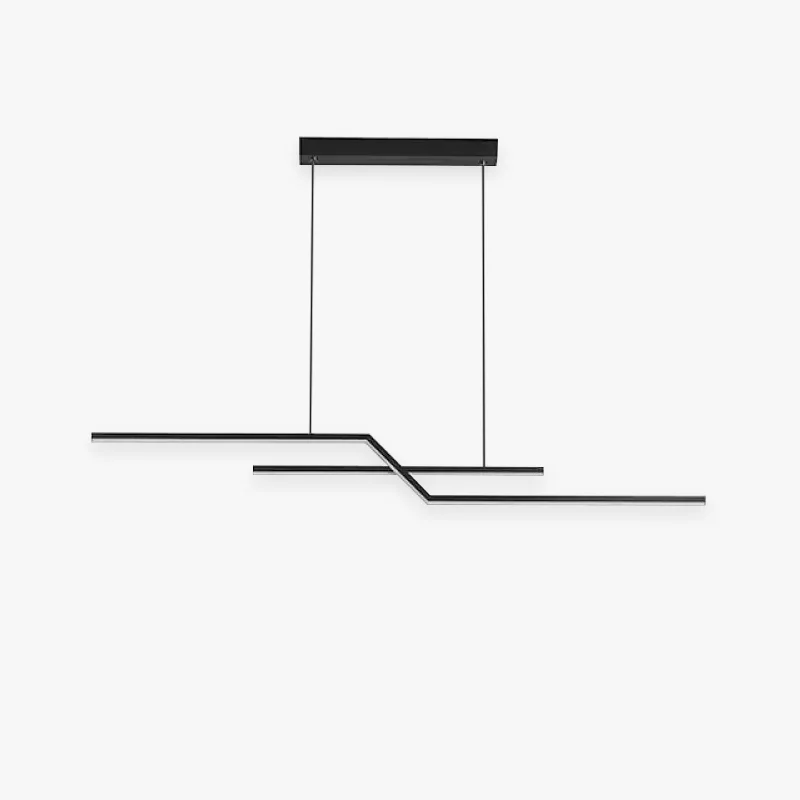 Recyclable Parallel Fold Linear Pendant Light Black Gold Living Room Secure
