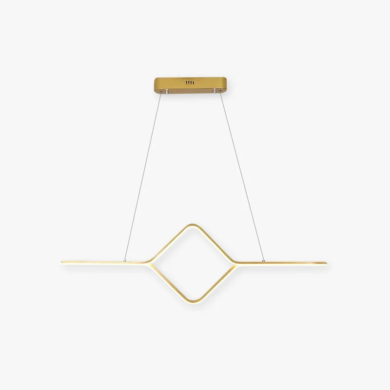 Elegant Bouvet Modern Linear Square Pendant Light Gold Black Solid