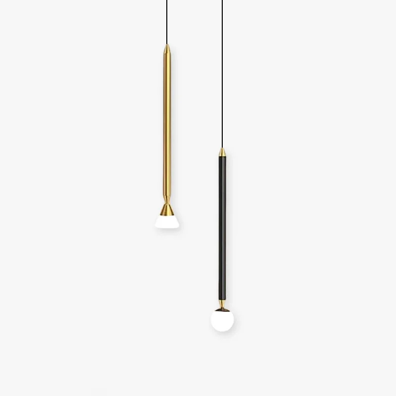 Elegant Carr Linear Metal Pendant Light Black Gold Soft