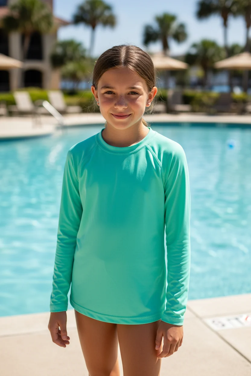 Long-Lasting Banana Boat Girls Long Sleeved Rash Guard UPF 50 Elegant