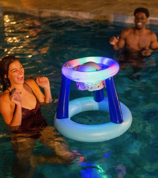 Elite PoolCandy Illuminated Floating LED Pool Basketball Set Superior
