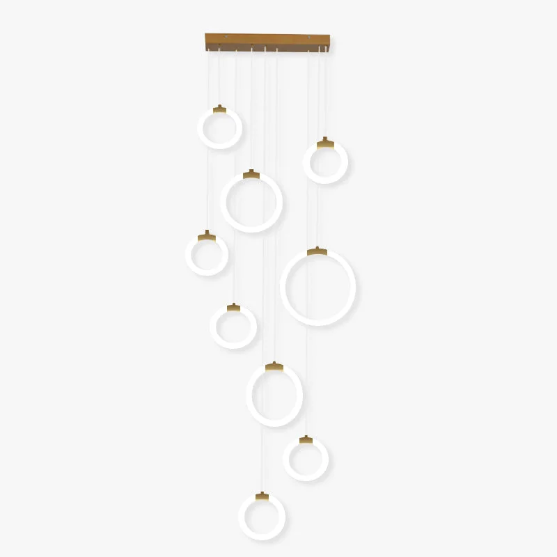 Verified Jibril Minimalist Staircase Ring Metal Pendant Light Recyclable