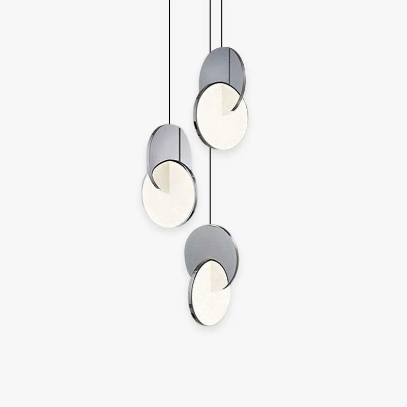 Crafted Welsh Pendant Light Disc Gold Silver Selected