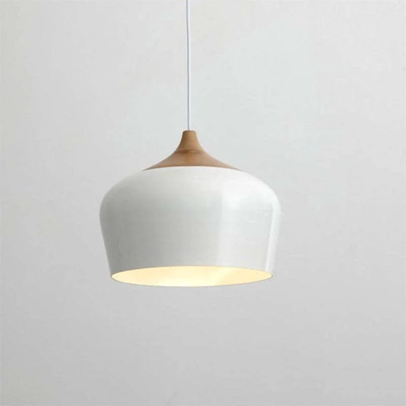 Smart Nazifa Minimalist Metal Wood Pendant Light Black White Exceptional