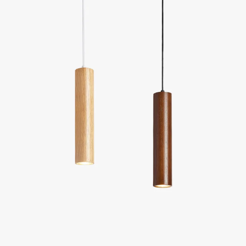 Functional Ozawa Cylindrical Wood Pendant Light for Bedroom Kitchen Island Dependable