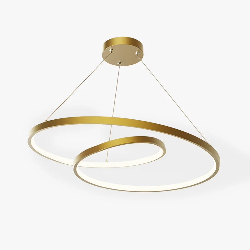 Superior Arisha Pendant Light Curved Circle Brass Organic