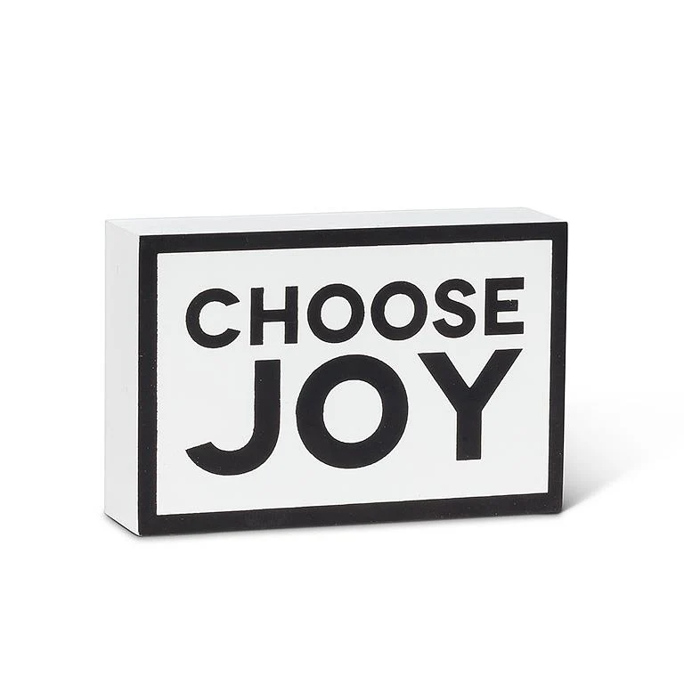 Breathable Choose Joy Wooden Block Minimalist