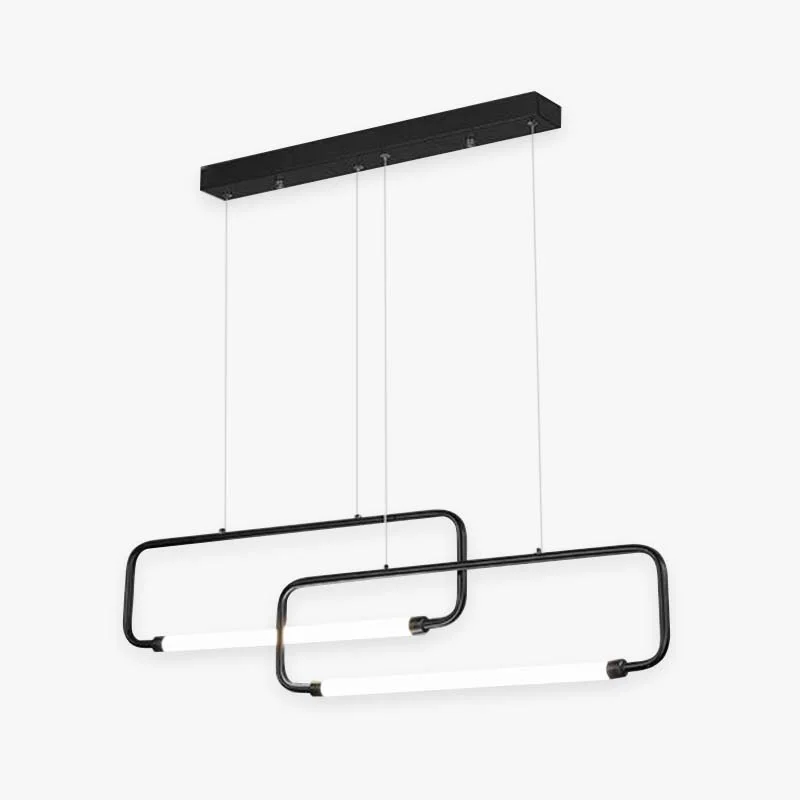 Advanced Bouvet Modern Minimalist Double-Rectangular Metal Acrylic Pendant Light Black Gold High-Quality