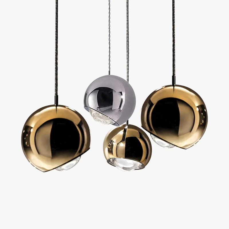 Comfortable Valentina Modern Metal Ball Pendant Light Silver Gold Original