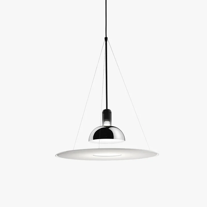 Refined Levi Modern Minimalist Nordic Bell Metal Acrylic Pendant Light Chrome Black Prestigious