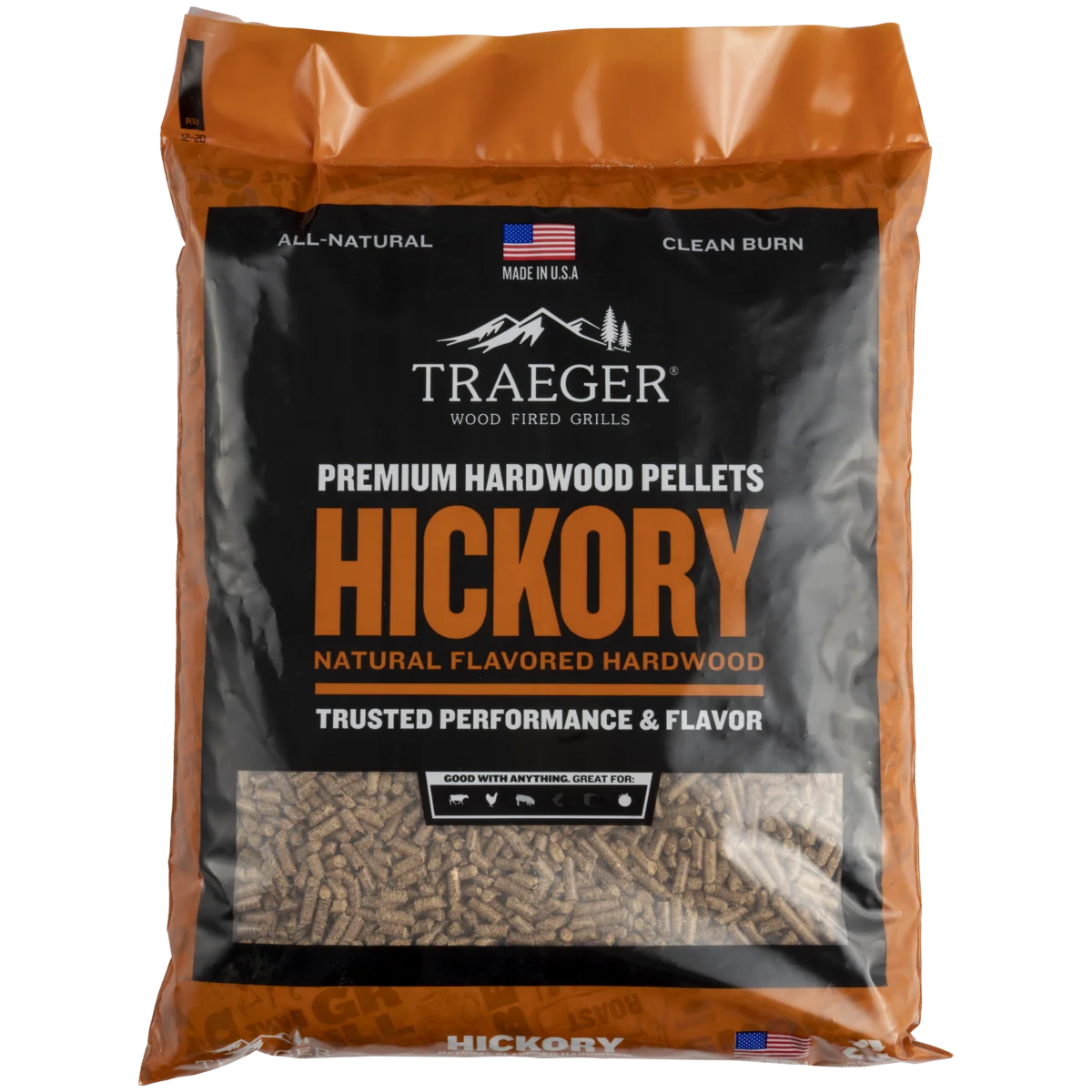 Solid TRAEGER HICKORY PELLETS Traditional