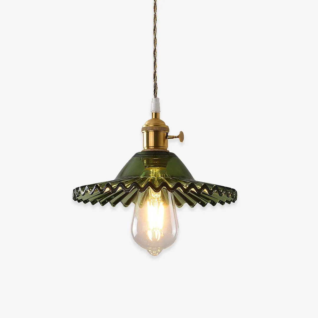 Trendy Mini Pleated Glass Pendant Lamp Minimalist