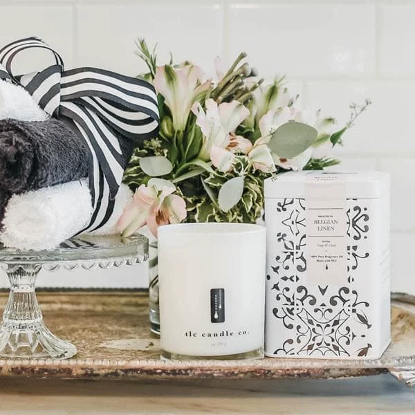 Unique Belgian Linen – Fresh Linen Soy Candle Smart