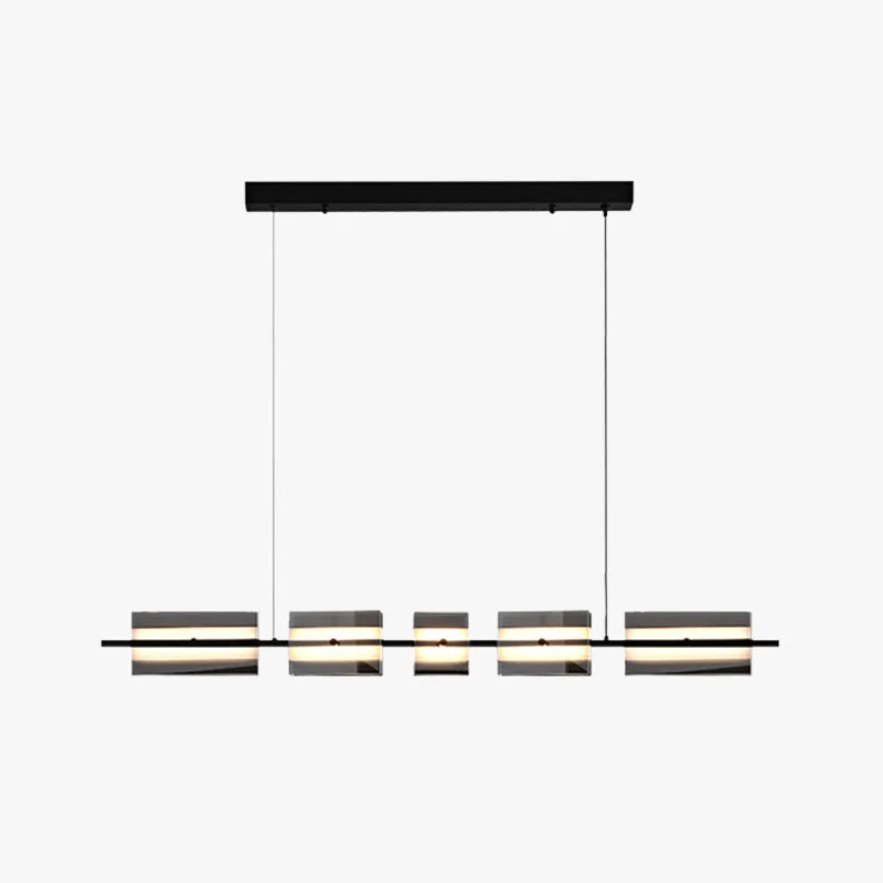 Lightweight Evette Modern Nordic Linear Copper Glass Pendant Light Brass Black Natural