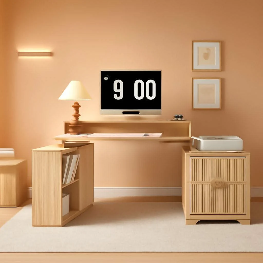 Contemporary 67-Inch L-Shaped Desk With Integrated Power Outlets Reliable