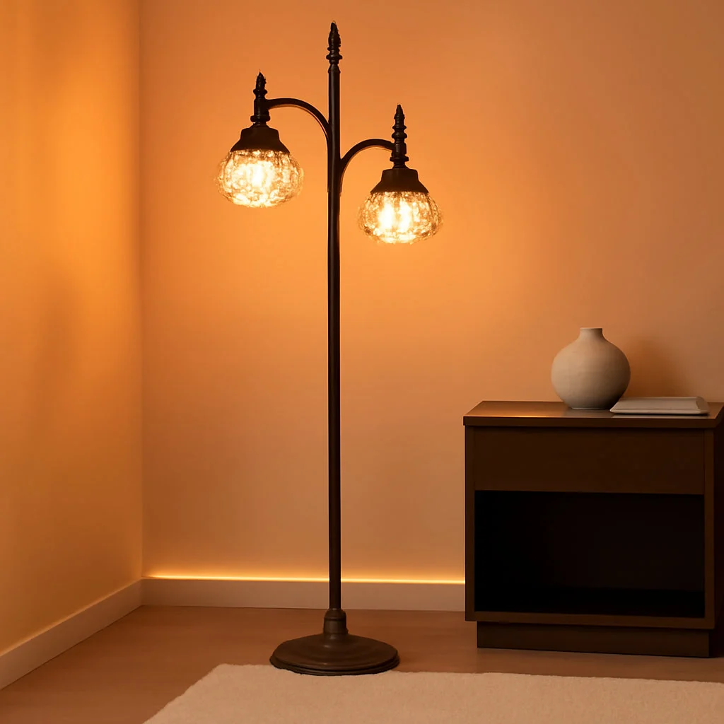 Fine Crafted Black 66Inch Tall Floor Lamp Dimmable Bulbs Included Specialty