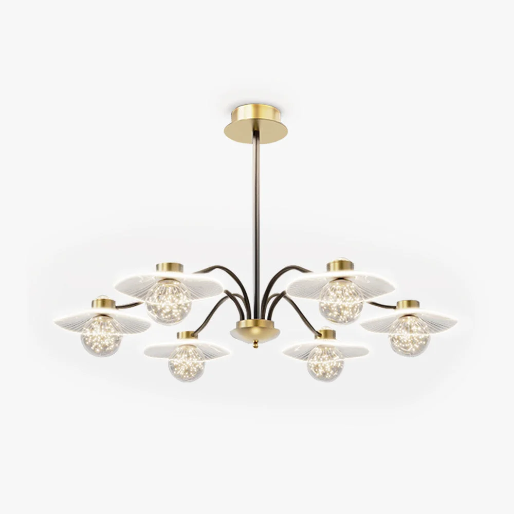 Carins Modern Blown Metal Pendant Light Gold Metal Acrylic Glass Verified