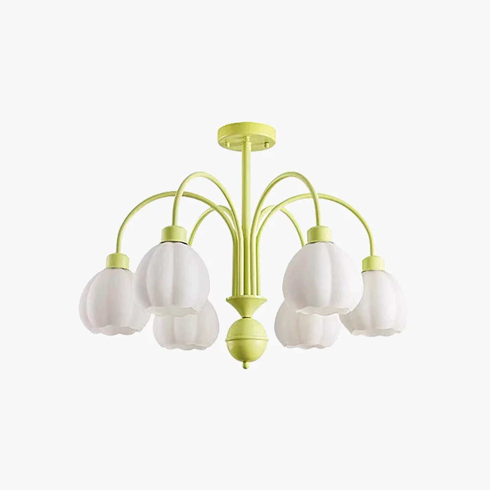 Long-Lasting Lily Modern Pumpkin Metal Pendant Light Green Exclusive