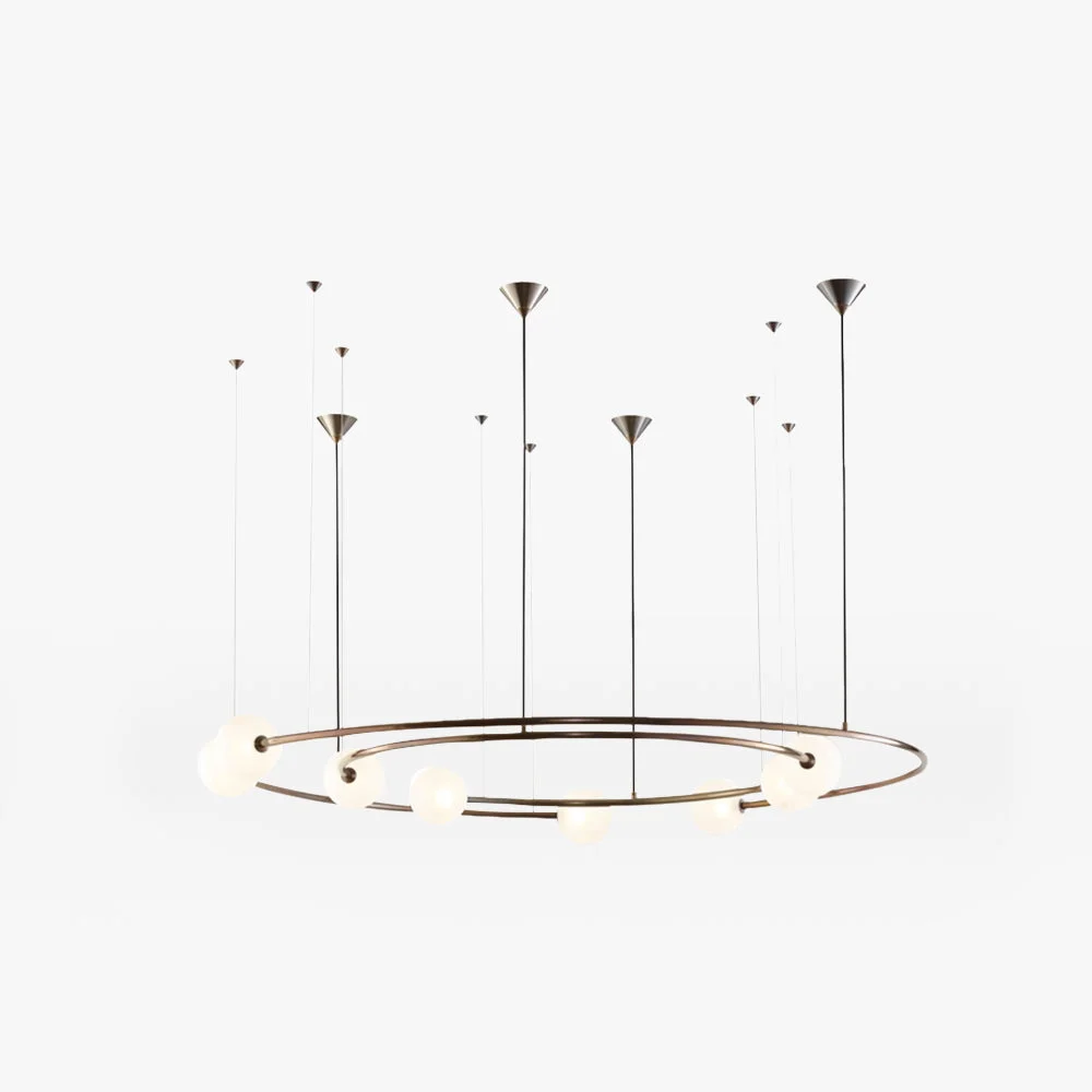 Effective Valentina Modern Ring Metal Pendant Light Black Gold Luxury