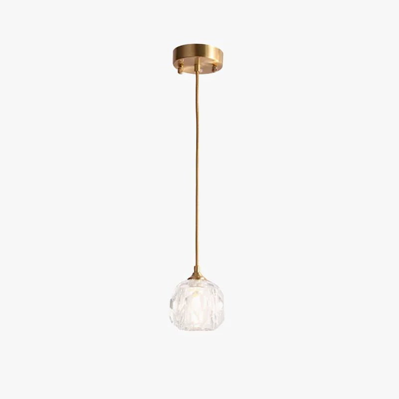 Traditional Kirsten Diamond Facet Golden Pendant Light Metal Acrylic Pure