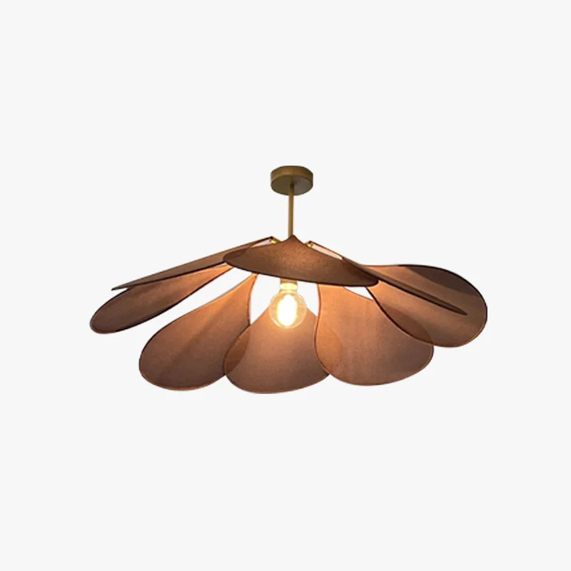 Proven Renée Pendant Light Vintage Rustic Wabi Sabi Fabric White Brown Eco-Friendly