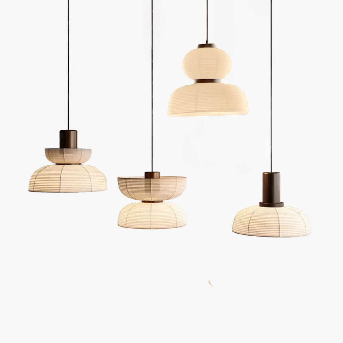 Authentic Ozawa Retro Fabric Metal Pendant Light 2 Style Clean