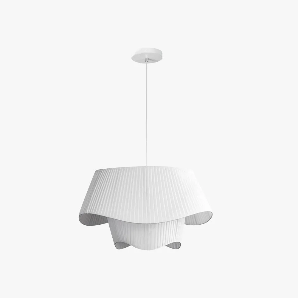 Superior Renée French Country Fabric Metal Pendant Light White Smart