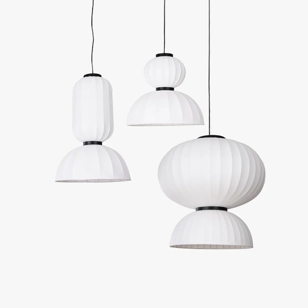 User-Friendly Renée Modern Artificial Silk Pendant Light White 3 Style Professional