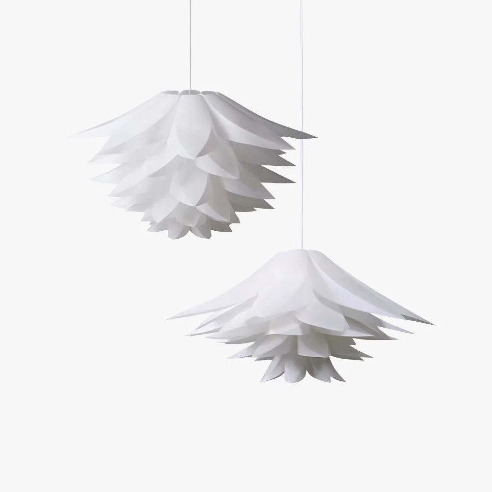 Safe Bella Nordic Minimalist Lotus Pendant Light Metal PVC White Solid