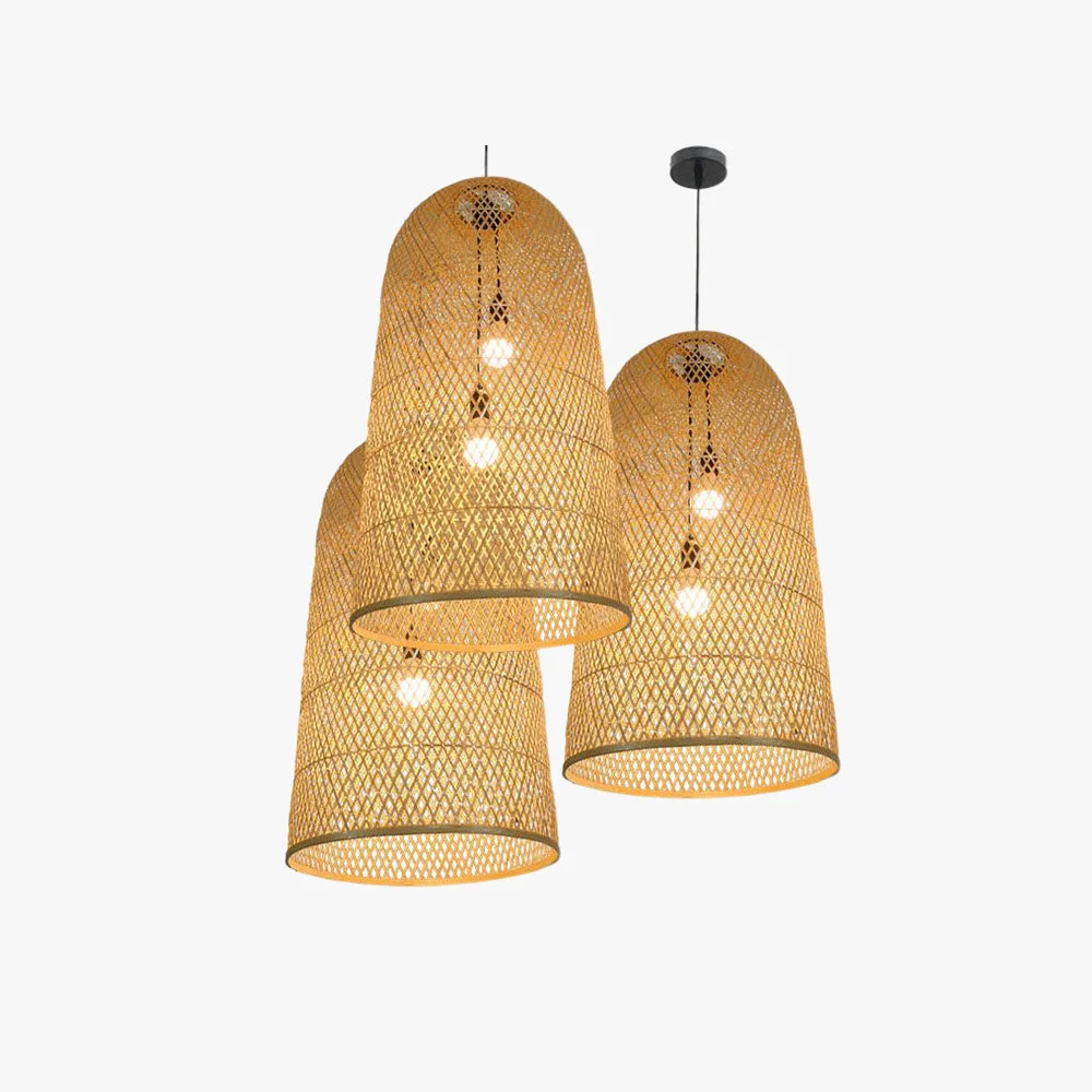 Refined Ritta Natural Handmade Bamboo Led Pendant Light Bedroom Effective