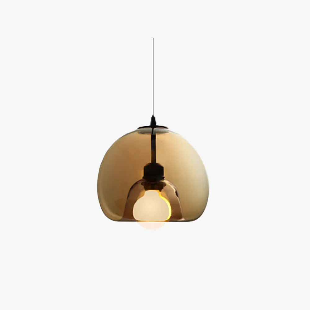 Easy-to-Use Hailie Modern Globe Glass Pendant Light Amber Smoky Gray Natural