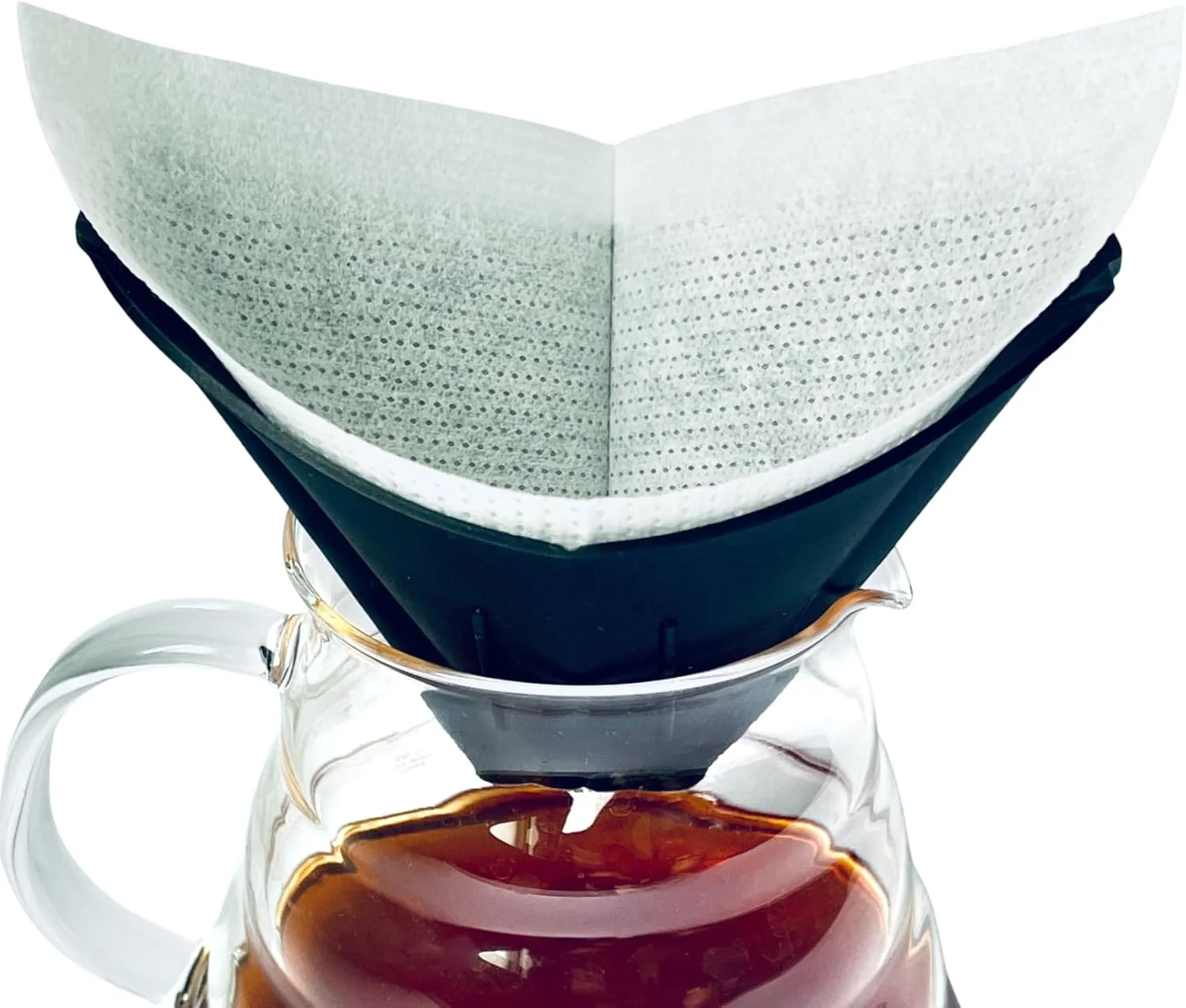 Responsible Pour-over Coffee Set Fit for 1-2 Cup Coffee Brewing at Home Outdoors Includes 1 Two-way Dripper 80 Disposable Fabric Coffee Filters Carefully Designed