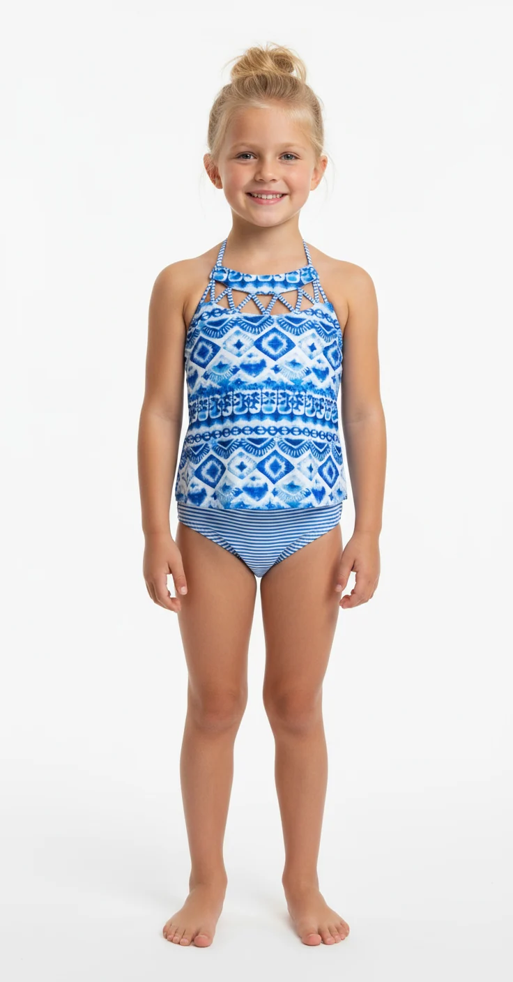 Relaxed Jantzen Girls Blue Tankini Swimsuit Genuine