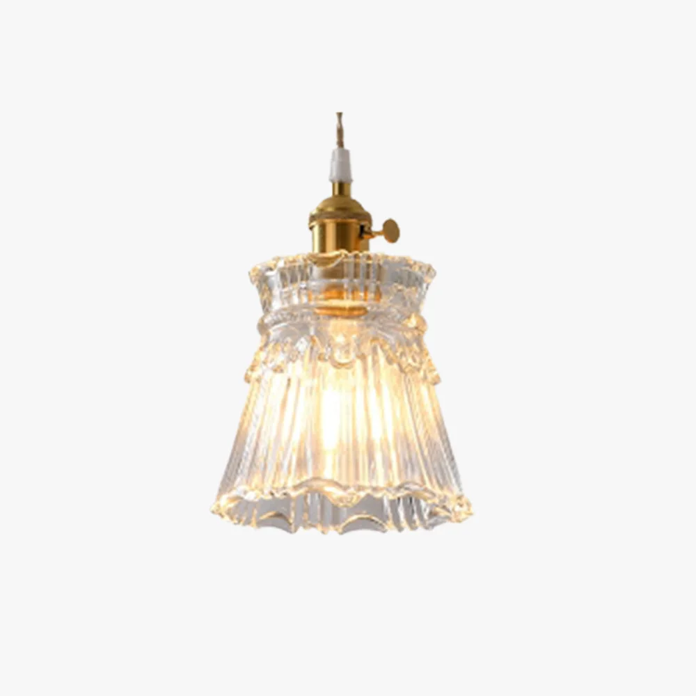 Solid Hailie Art Deco Blown Brass Glass Pendant Light 7 Styles Detailed
