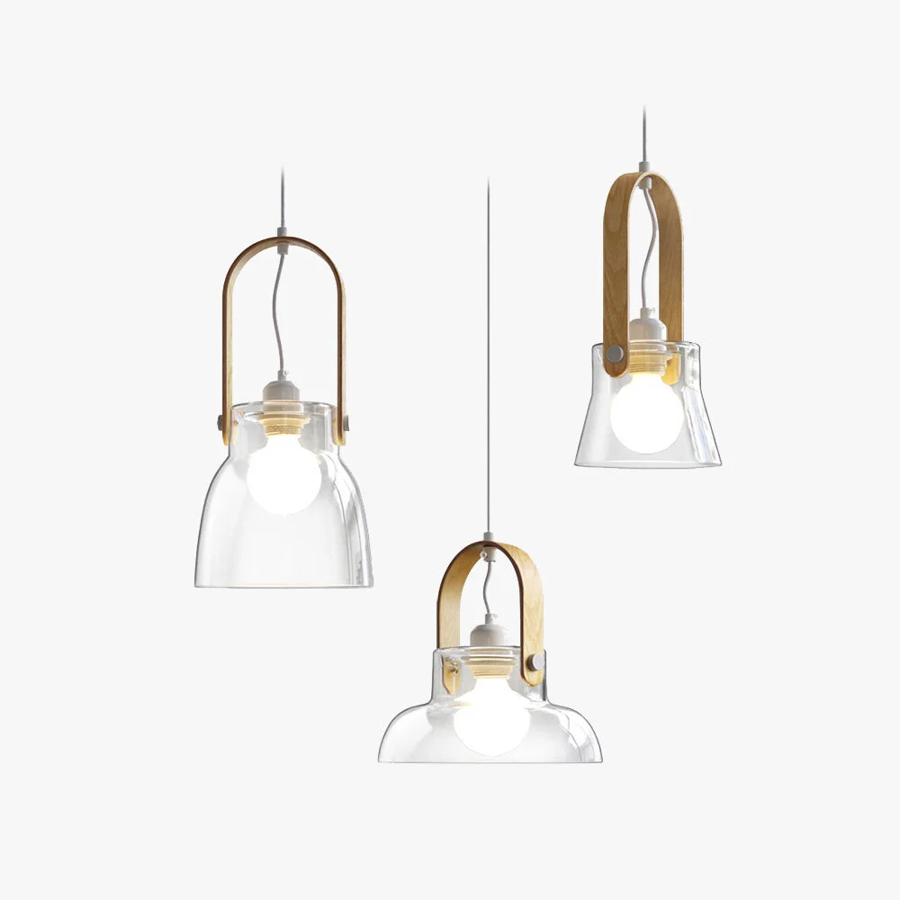 Premium Hailie Minimalist Bowl Shaped Glass Pendant Light Clear Authentic
