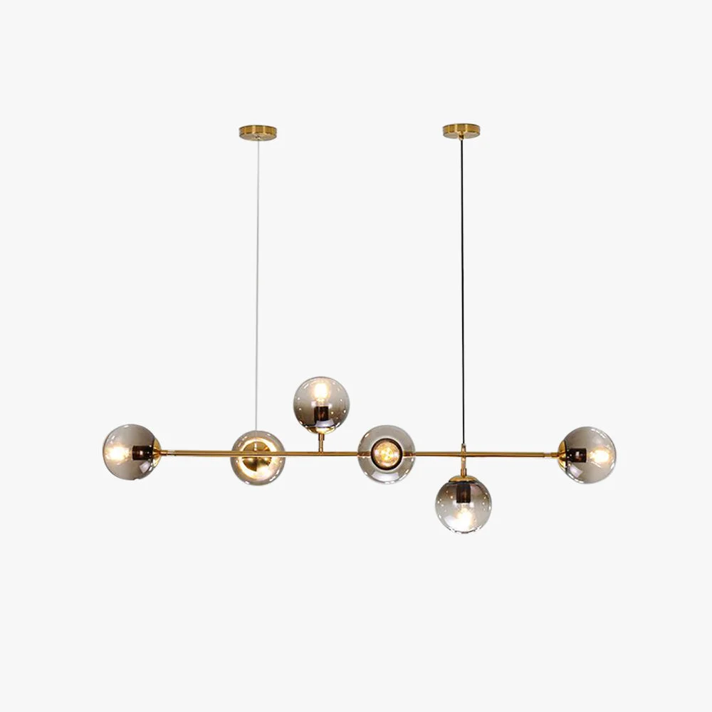 Prestigious Valentina Modern Bubble Metal Glass Pendant Light Gold Organic