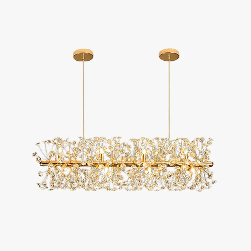 Soft Lili Luxury Lineal Flower Chandelier Gold Metal Crystal Carefully Designed