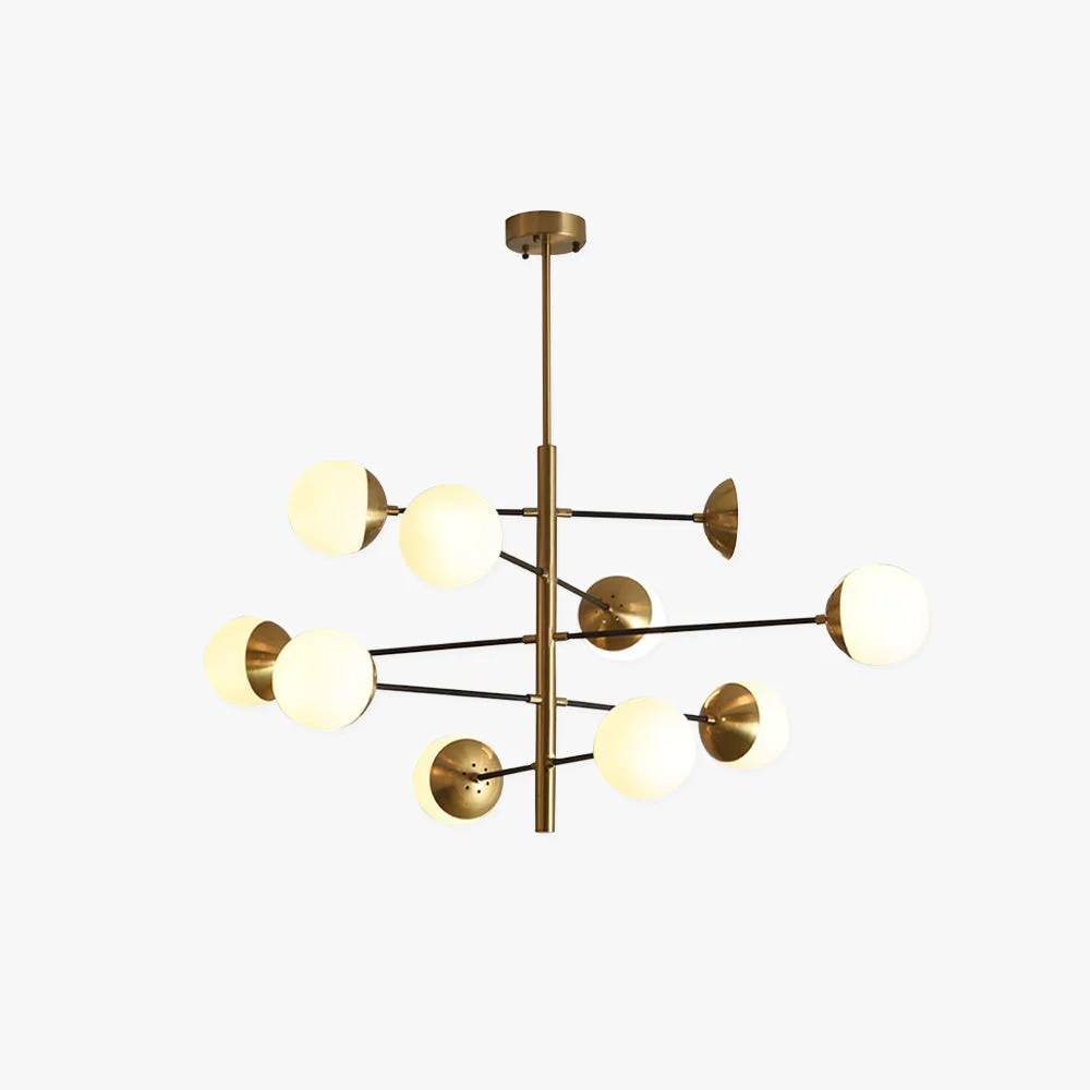 Original Valentina Nordic Multi Globe Metal Glass Pendant Light Gold Relaxed