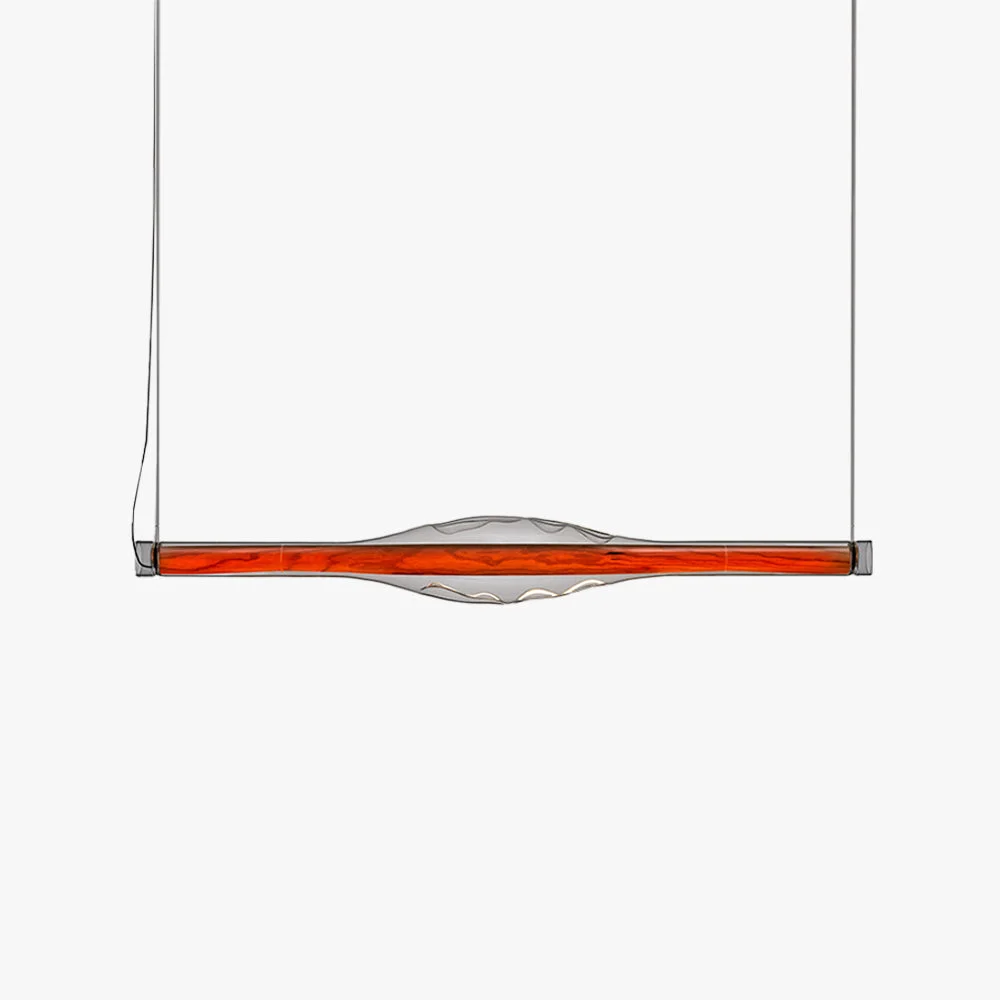 Smart Edge Modern Tubular Metal Pendant Light Red Brown Comfortable
