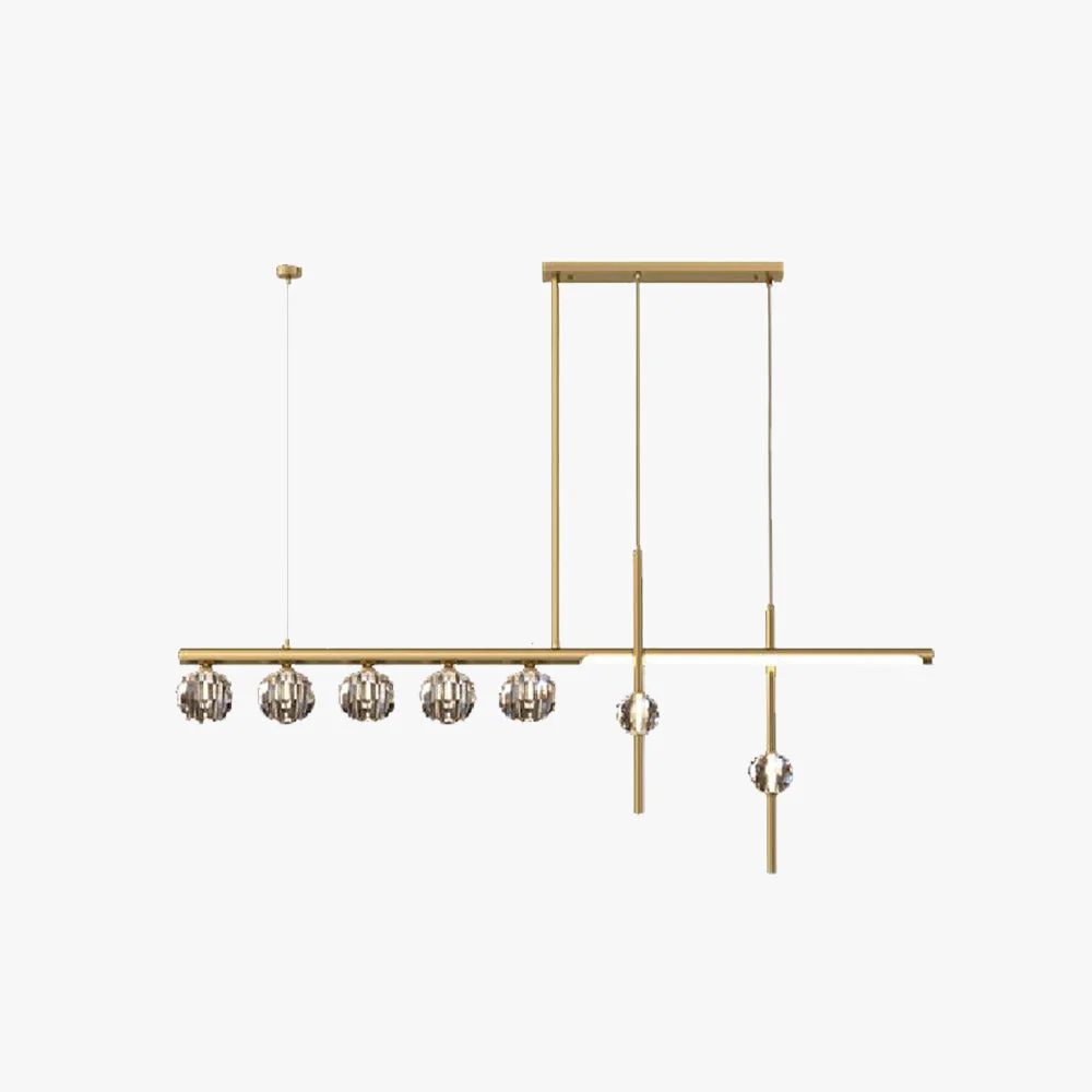 Carefully Designed Kirsten Metal Crystal Pendant Light Gold Solid