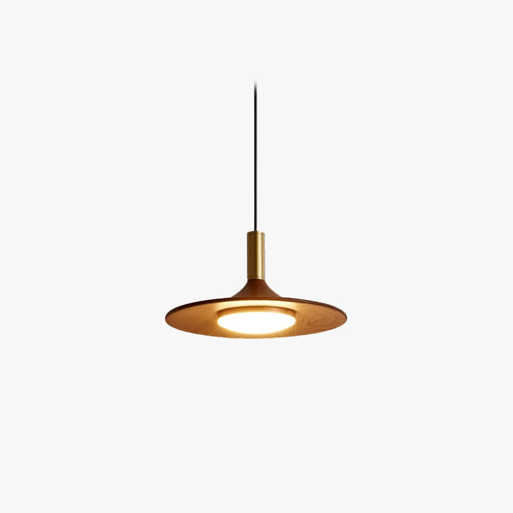 Elegant Carins Rustic Cap-shaped Wooden Pendant Light Natural Wood Soft