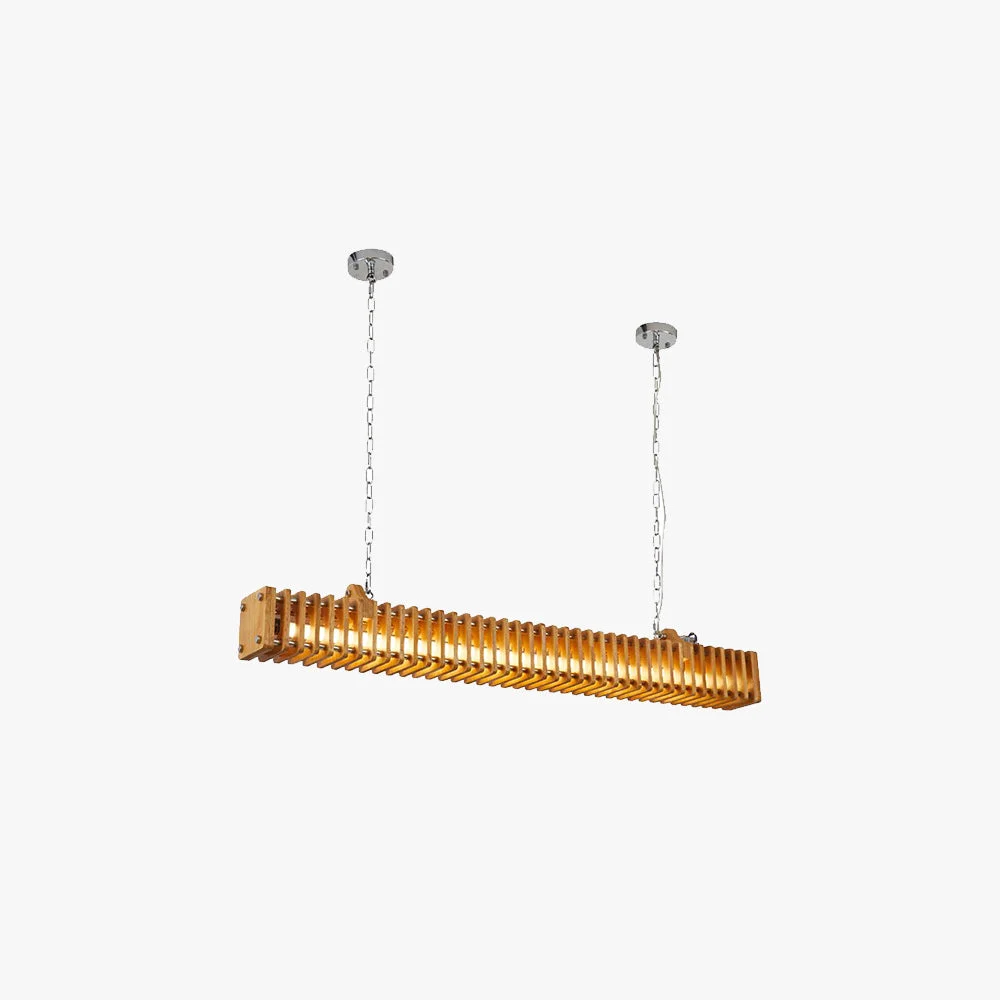 Specialty Austin Rectangular LED Pendant Light Wood Metal 47.5 Next-Generation