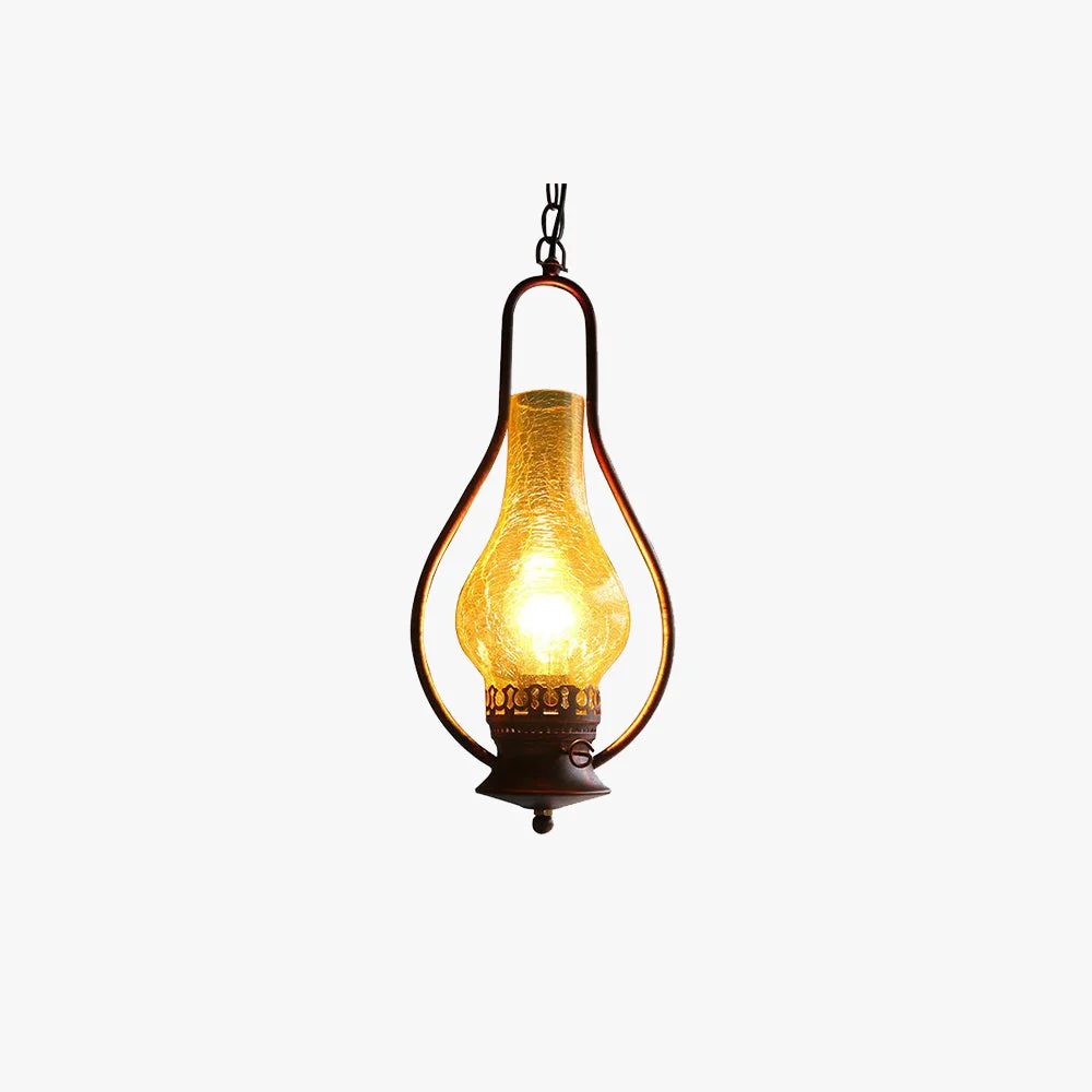 Safe Alessio Rustic Vintage Kerosene LED Pendant Light High-Quality