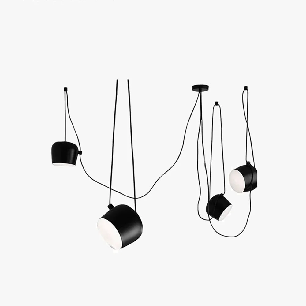 Selected Modern Scandinavian Swag Drum Pendant Light Black White Trusted